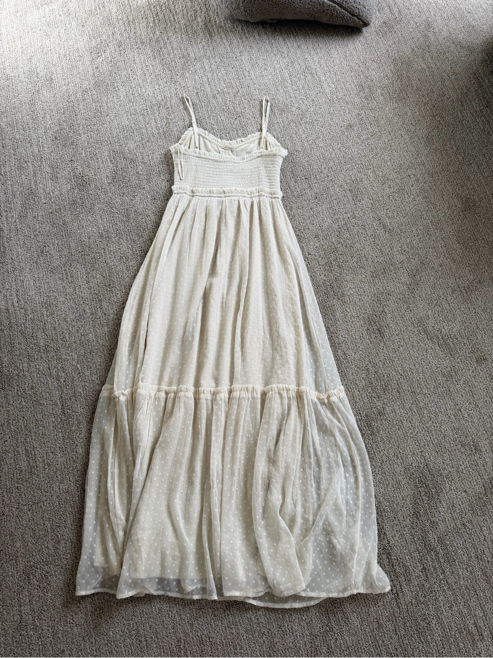 Patrons of Peace Cream Swiss Dot Maxi Dress with Spaghetti Straps - Picture 4 of 4
